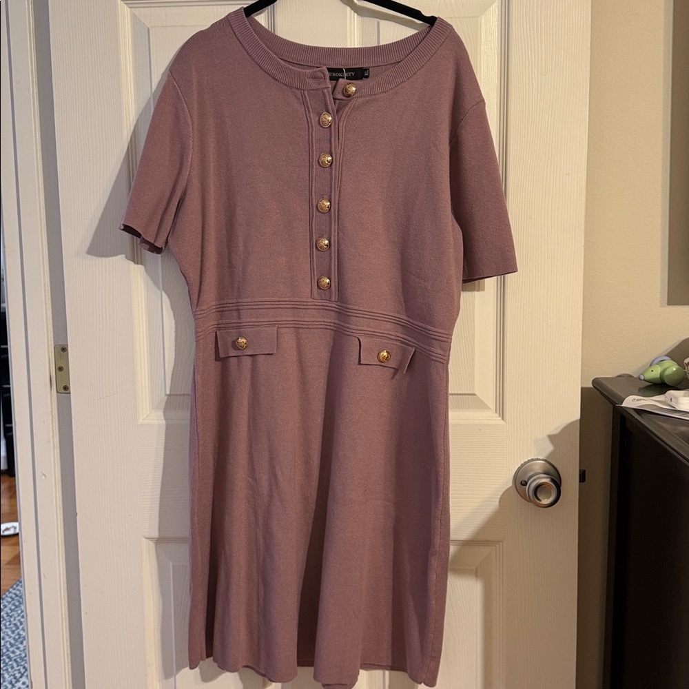 Rokeby Purple Cardigan with Gold Buttons